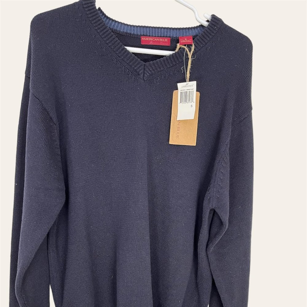 American Blue Midnight Navy V Neck Sweater